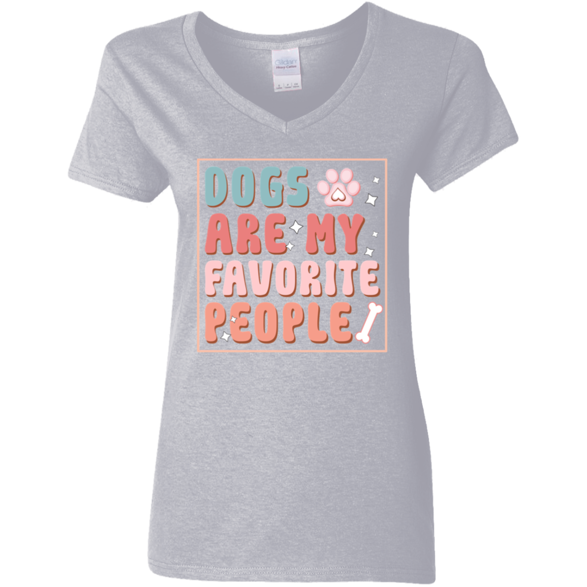Dogs are My Favorite People Ladies' V-Neck T-Shirt