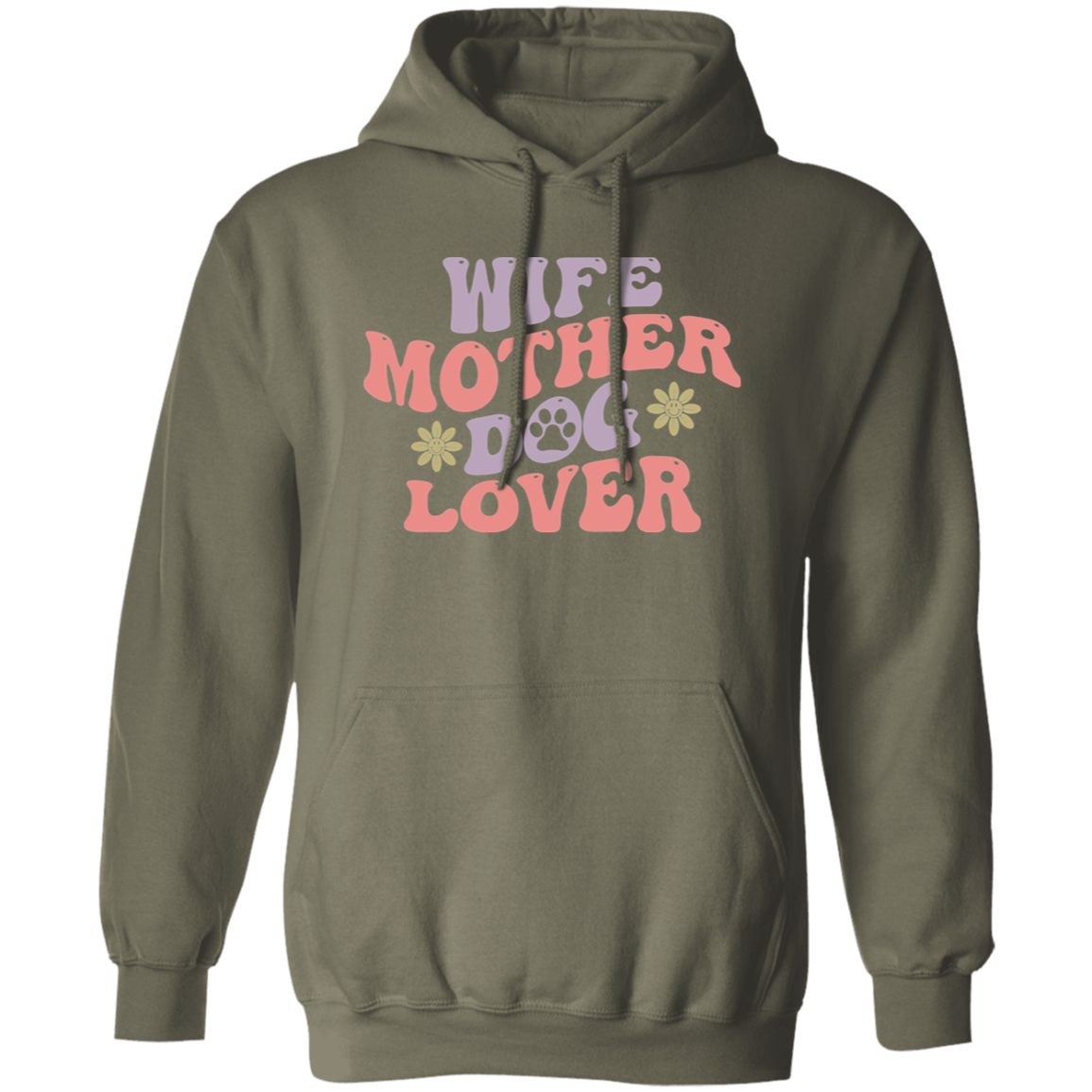 Wife Mother Dog Lover Rescue Mom Pullover Hoodie Hooded Sweatshirt
