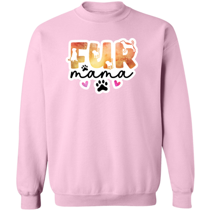Fur Mama Dog Watercolor Crewneck Pullover Sweatshirt