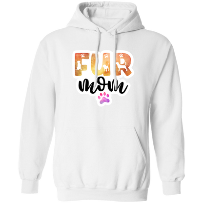 Fur Mom Dog Paw Watercolor Pullover Hoodie Hooded Sweatshirt