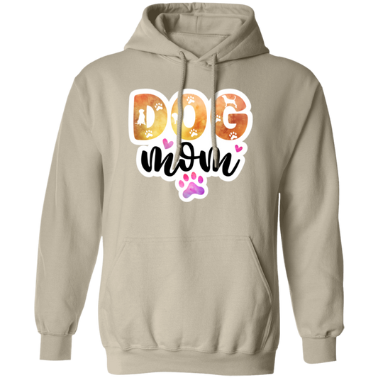 Dog Mom Watercolor Paw Print Pullover Hoodie Hooded Sweatshirt