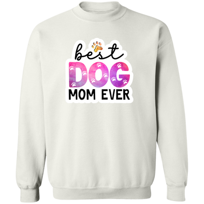 Best Dog Mom Ever Watercolor Crewneck Pullover Sweatshirt