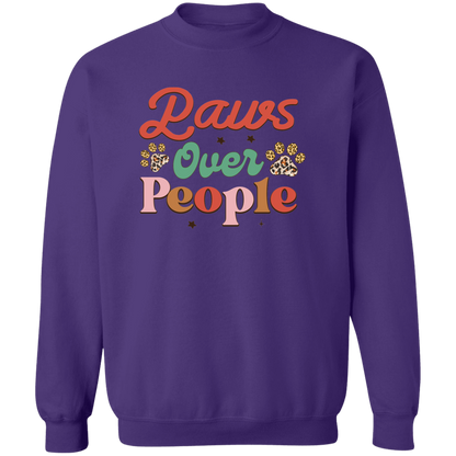 Paws Over People Dog Christmas Crewneck Pullover Sweatshirt