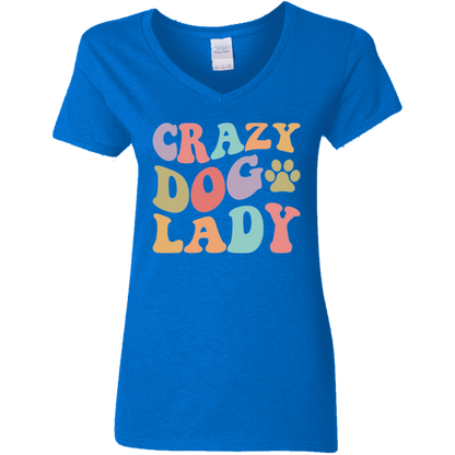 Crazy Dog Lady Rescue Ladies' V-Neck T-Shirt