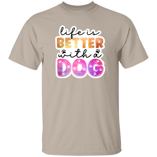Life is Better with a Dog Watercolor T-Shirt
