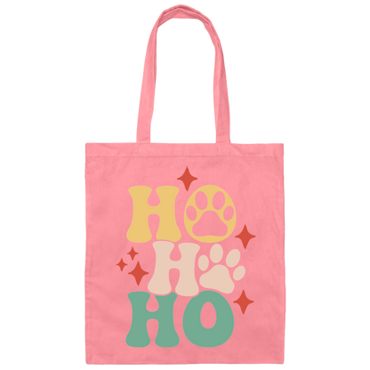Ho Ho Ho Paws Christmas Dog Canvas Tote Bag