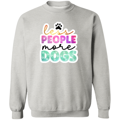 Less People More Dogs Watercolor Crewneck Pullover Sweatshirt