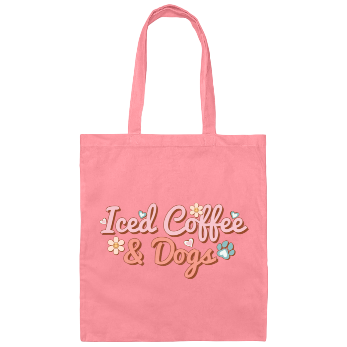 Iced Coffee & Dogs Canvas Tote Bag
