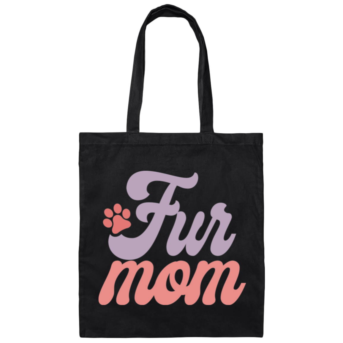 Fur Mom Dog Paw Print Canvas Tote Bag