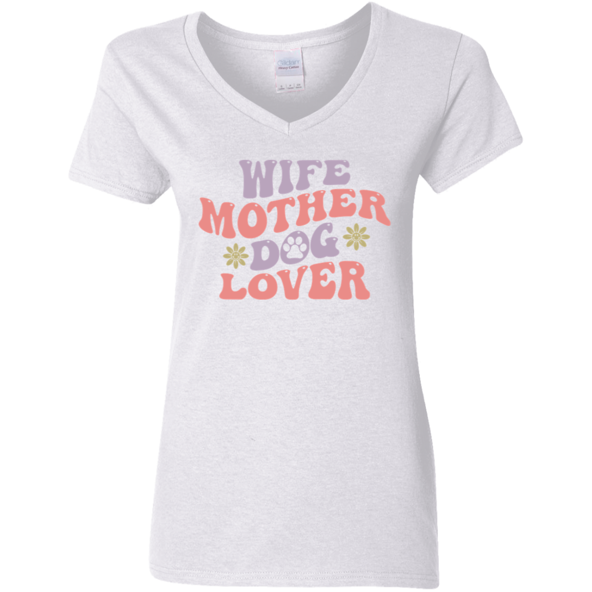 Wife Mother Dog Lover Rescue Mom Ladies' V-Neck T-Shirt