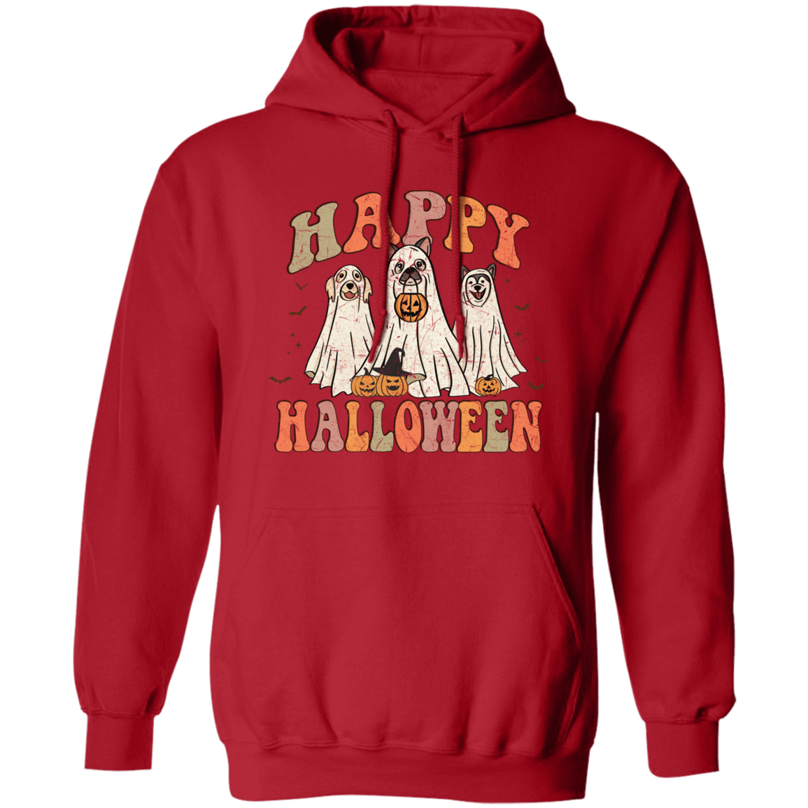 Happy Halloween Ghost Dogs Pullover Hoodie