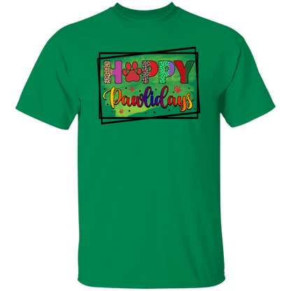 Happy Pawlidays Christmas Dog T-Shirt
