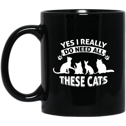 All These Cats - Black Mugs