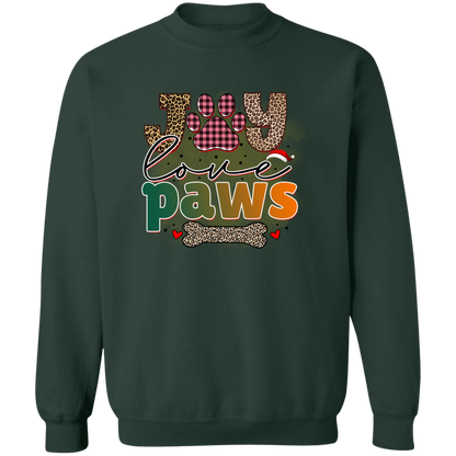Joy Love Paws Dog Christmas Crewneck Pullover Sweatshirt
