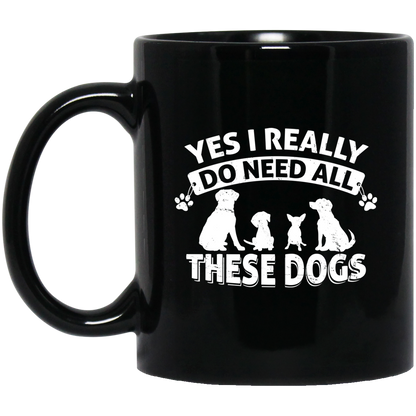 All These Dogs - Black Mugs