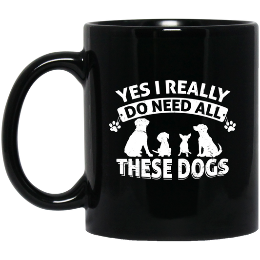 All These Dogs - Black Mugs