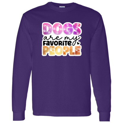 Dogs are my Favorite People Watercolor Long Sleeve T-Shirt