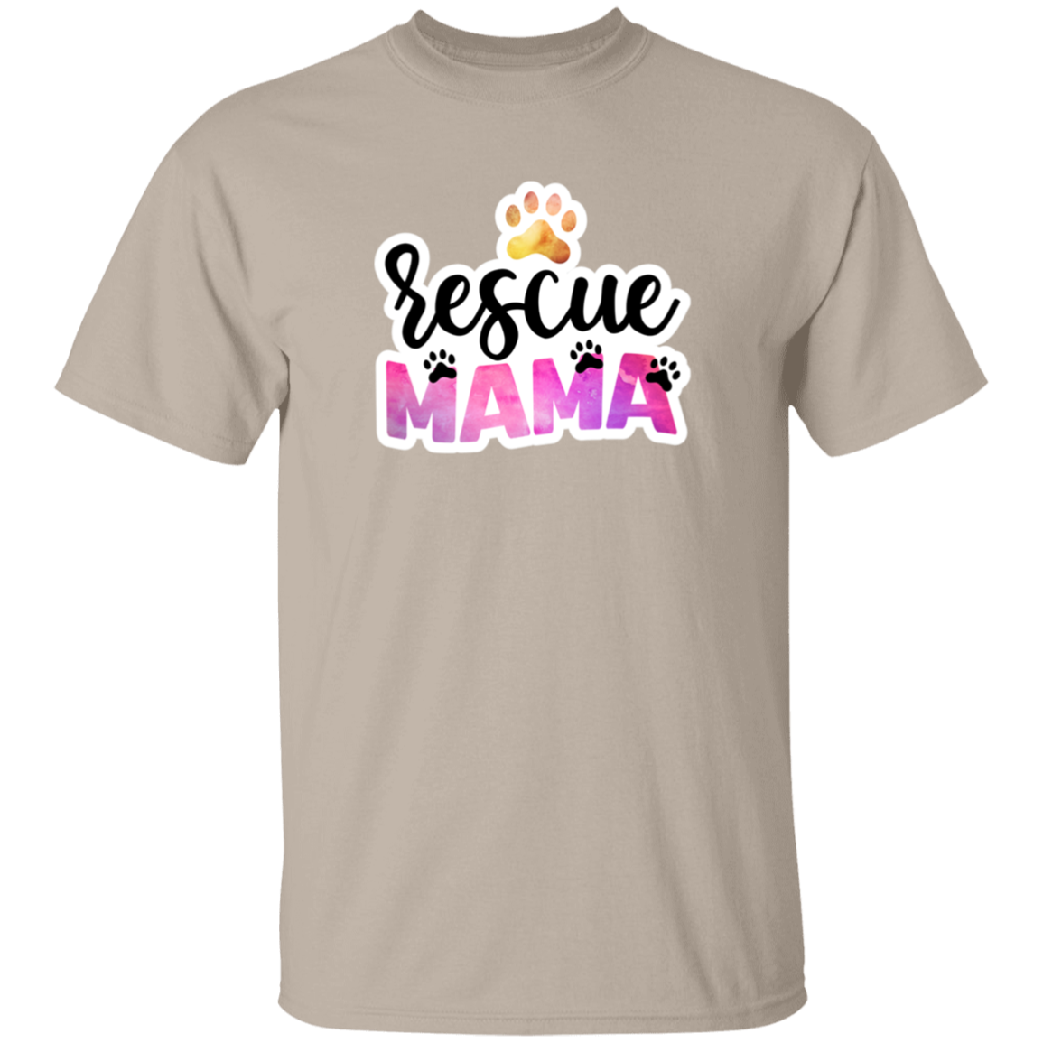 Rescue Mama Dog Paw Watercolor T-Shirt