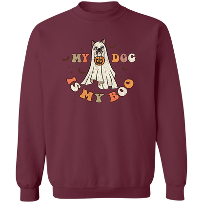 My Dog is My Boo Halloween Retro Crewneck Pullover Sweatshirt