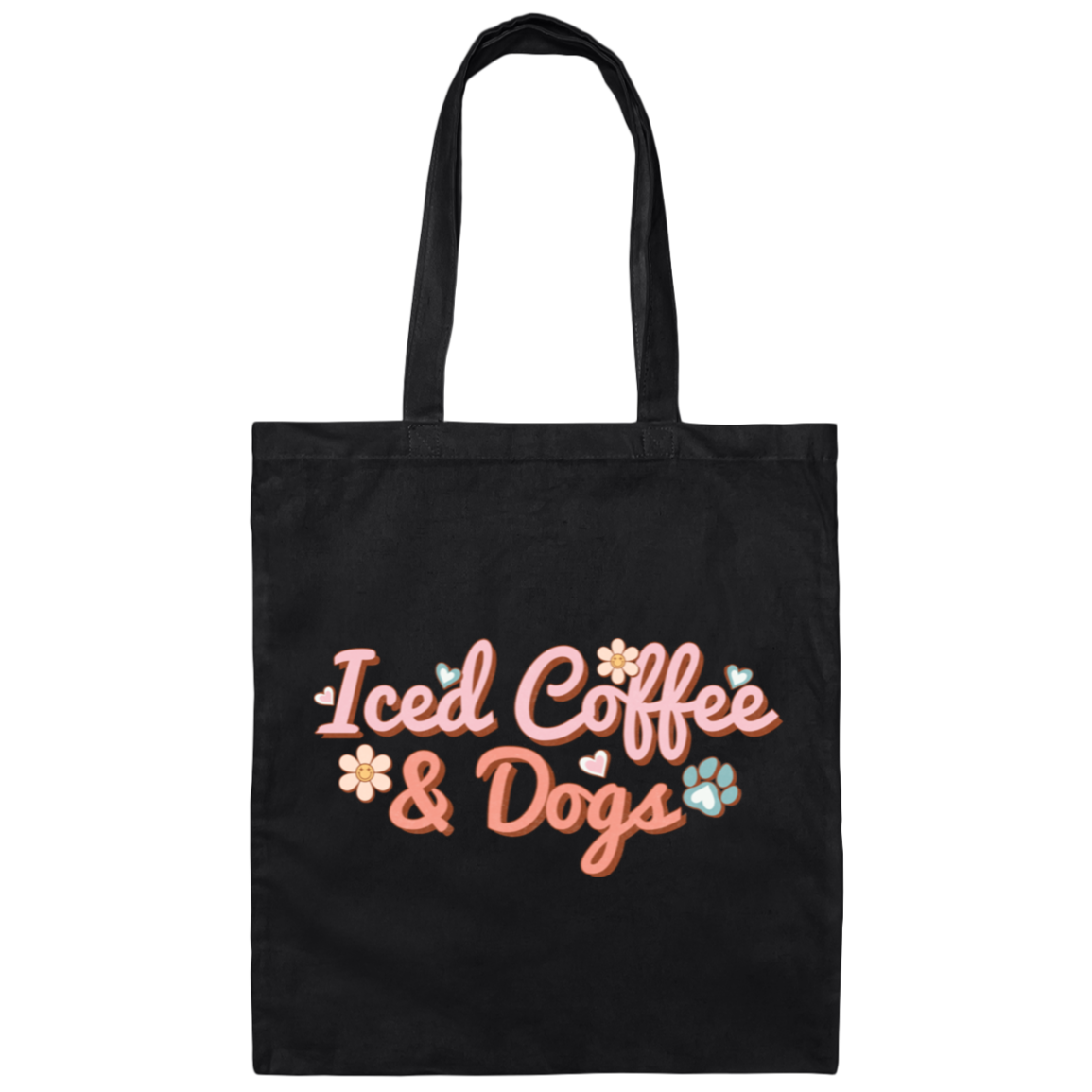 Iced Coffee & Dogs Canvas Tote Bag