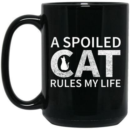 Spoiled Cat - Black Mugs