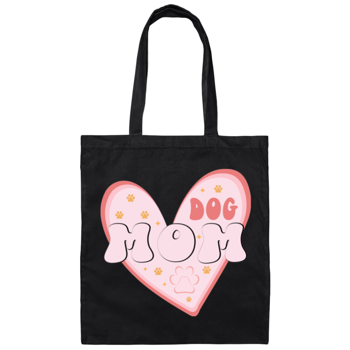 Dog Mom Heart Canvas Tote Bag