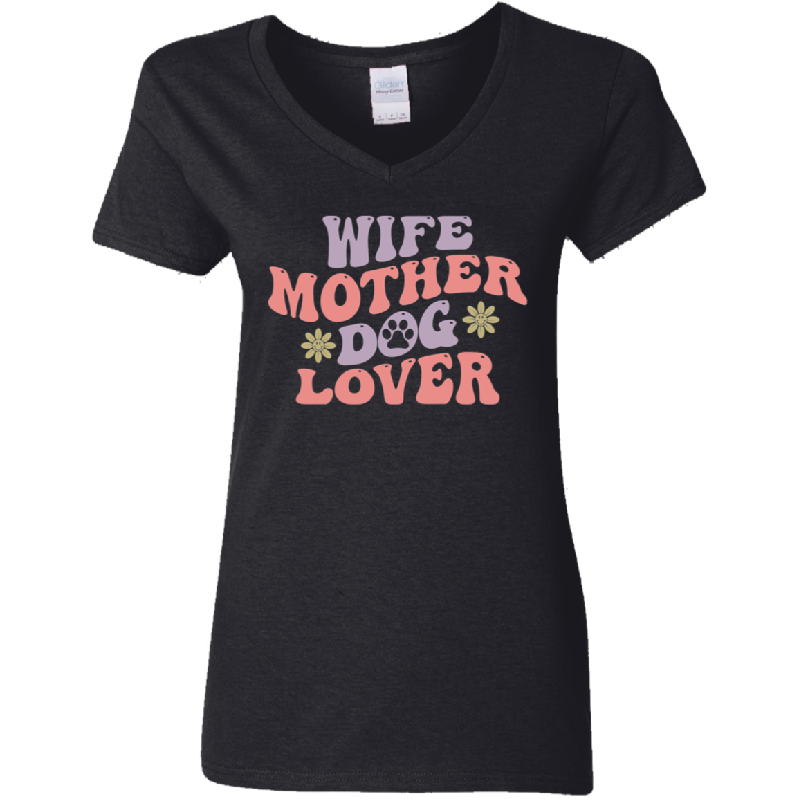 Wife Mother Dog Lover Rescue Mom Ladies' V-Neck T-Shirt