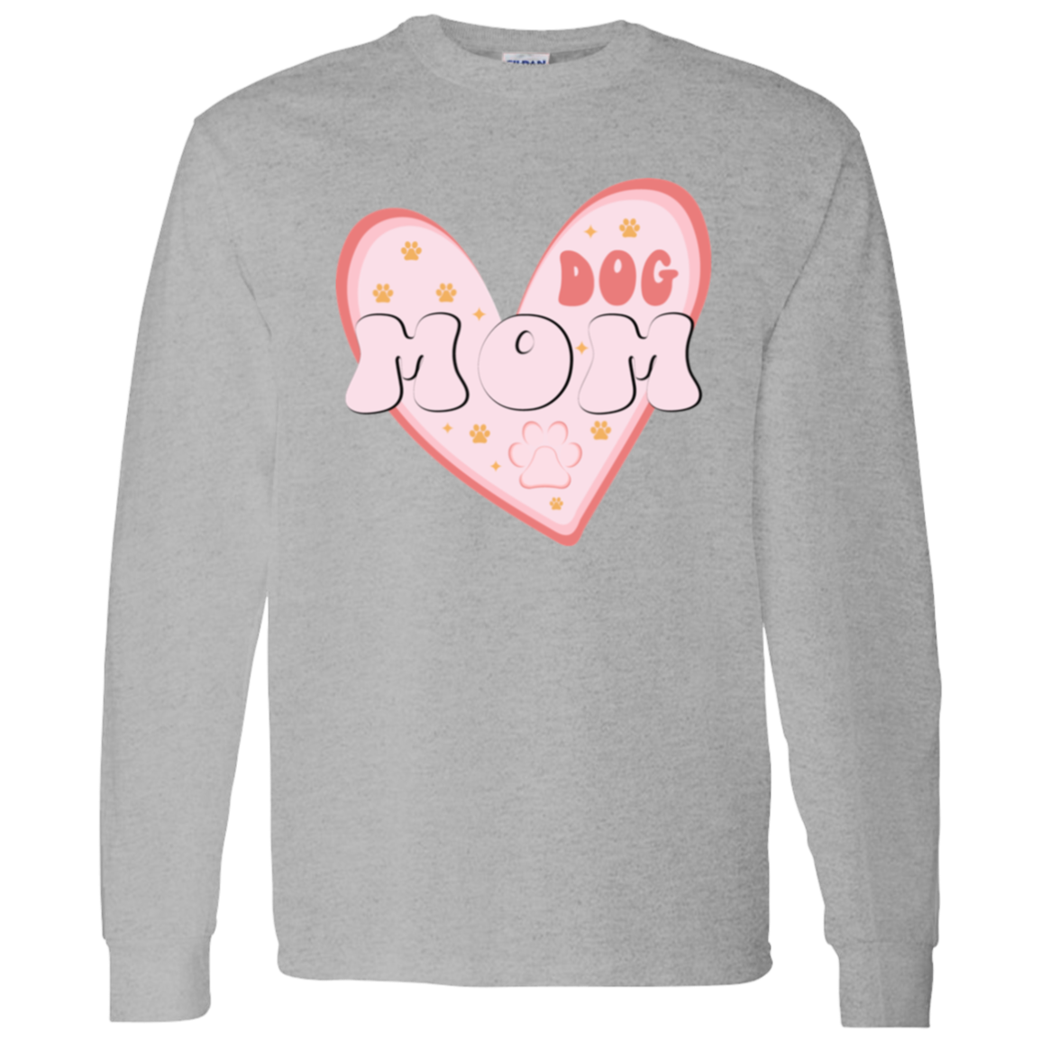 Dog Mom Heart Long Sleeve T-Shirt