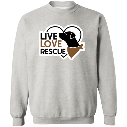 Live Love Rescue Dog Crewneck Pullover Sweatshirt