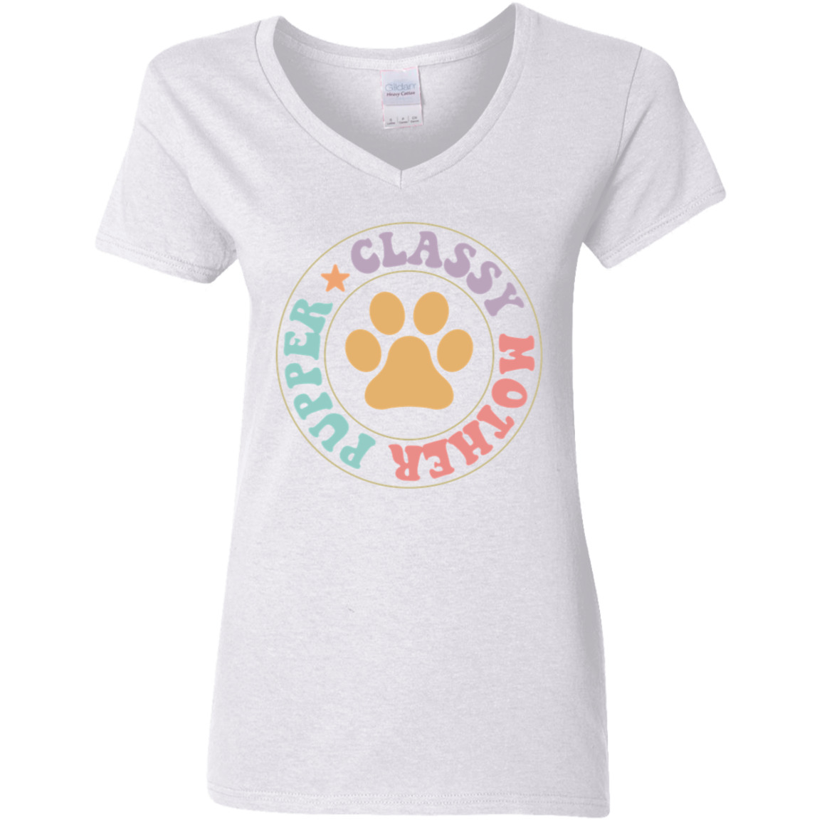 Classy Mother Pupper Dog Mom Ladies' V-Neck T-Shirt