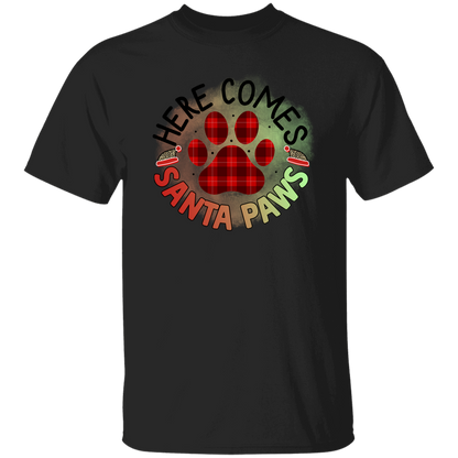Here Comes Santa Paws Christmas Dog T-Shirt