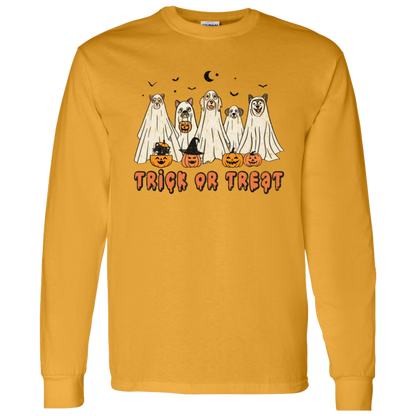Trick or Treat Pups Halloween Dogs Long Sleeve T-Shirt