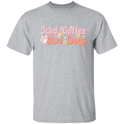 Iced Coffee and Dogs Retro Daisy T-Shirt