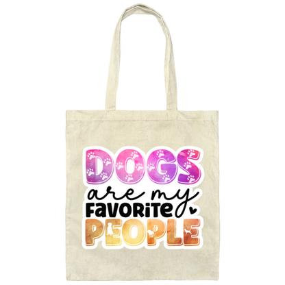 Dogs are my Favorite People Watercolor Canvas Tote Bag