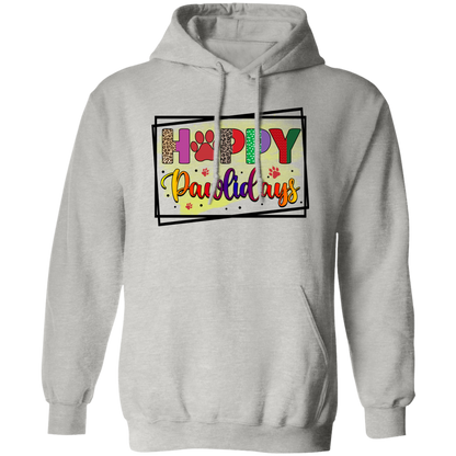 Happy Pawlidays Dog Christmas Pullover Hoodie Hooded Sweatshirt