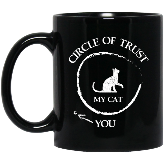 Circle of Trust Cat - Black Mugs