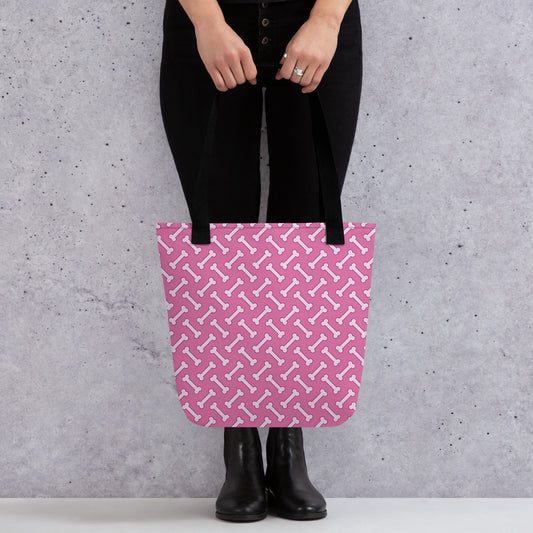 Pink Dog Bone Tote Bag