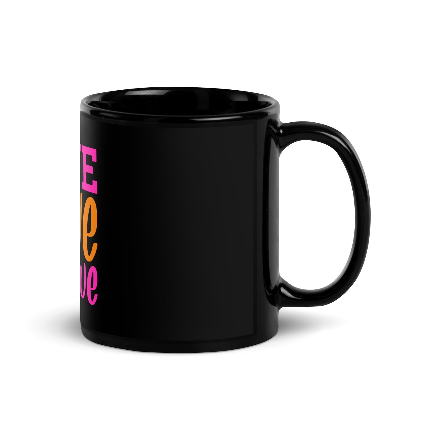 Live Love Rescue Colored Black Glossy Mug