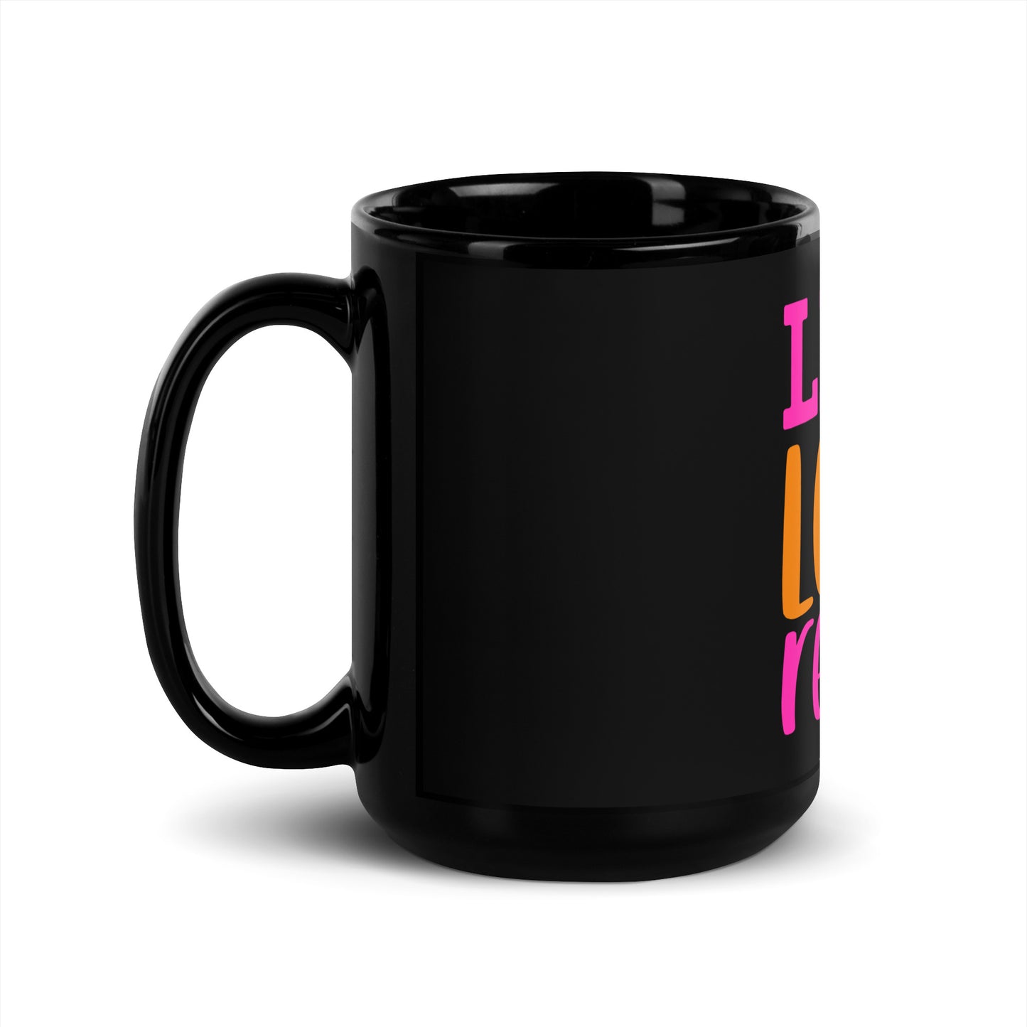 Live Love Rescue Colored Black Glossy Mug