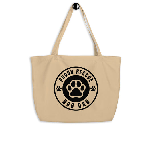 Proud Rescue Dog Dad Large Eco Tote Bag