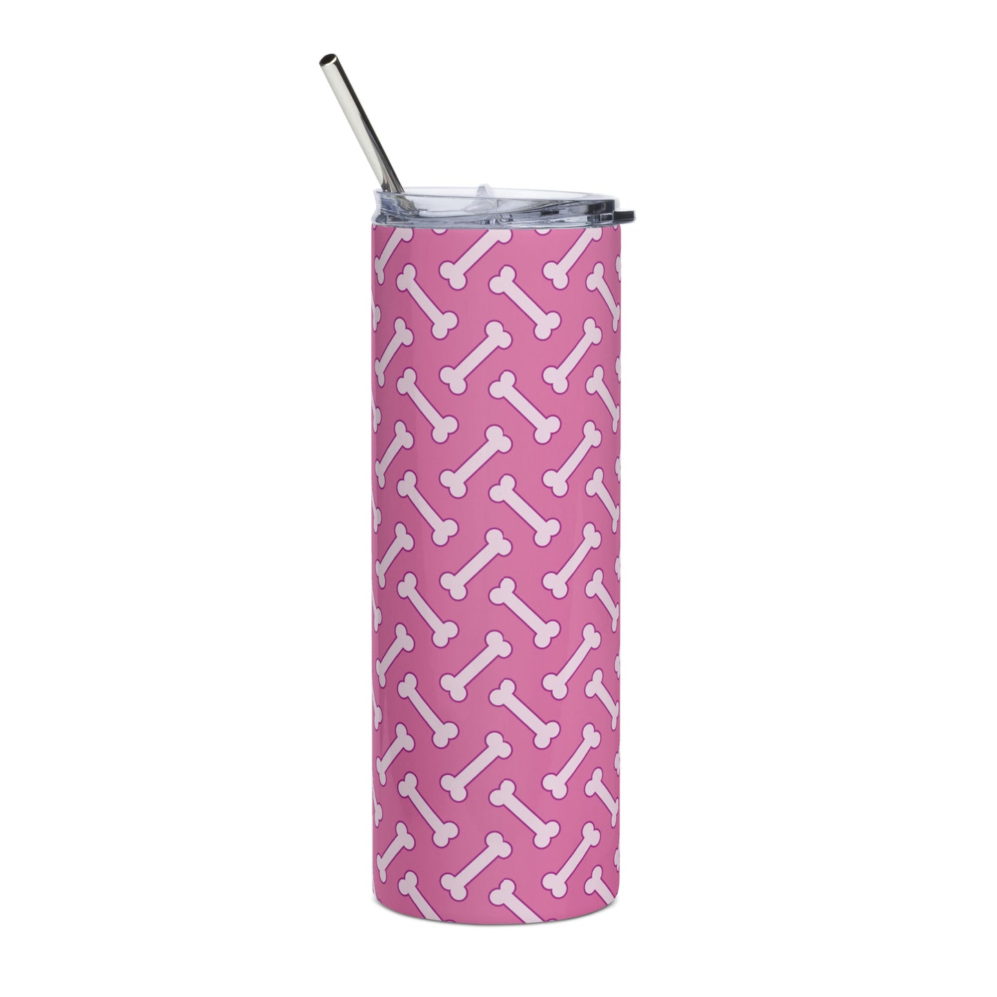 Pink Dog Bone Stainless Steel Tumbler