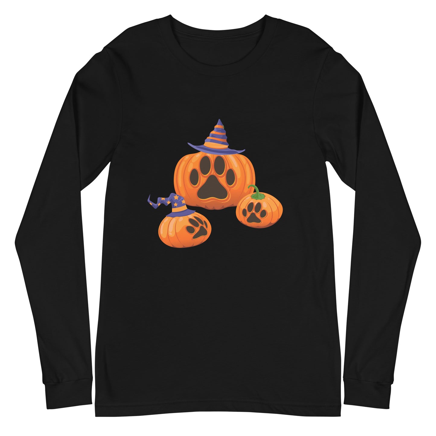 Paw Print Pumpkin Woman's Long Sleeve Tee