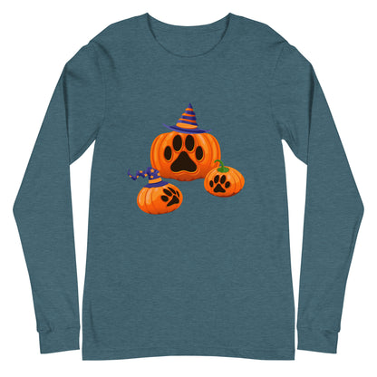 Paw Print Pumpkin Woman's Long Sleeve Tee