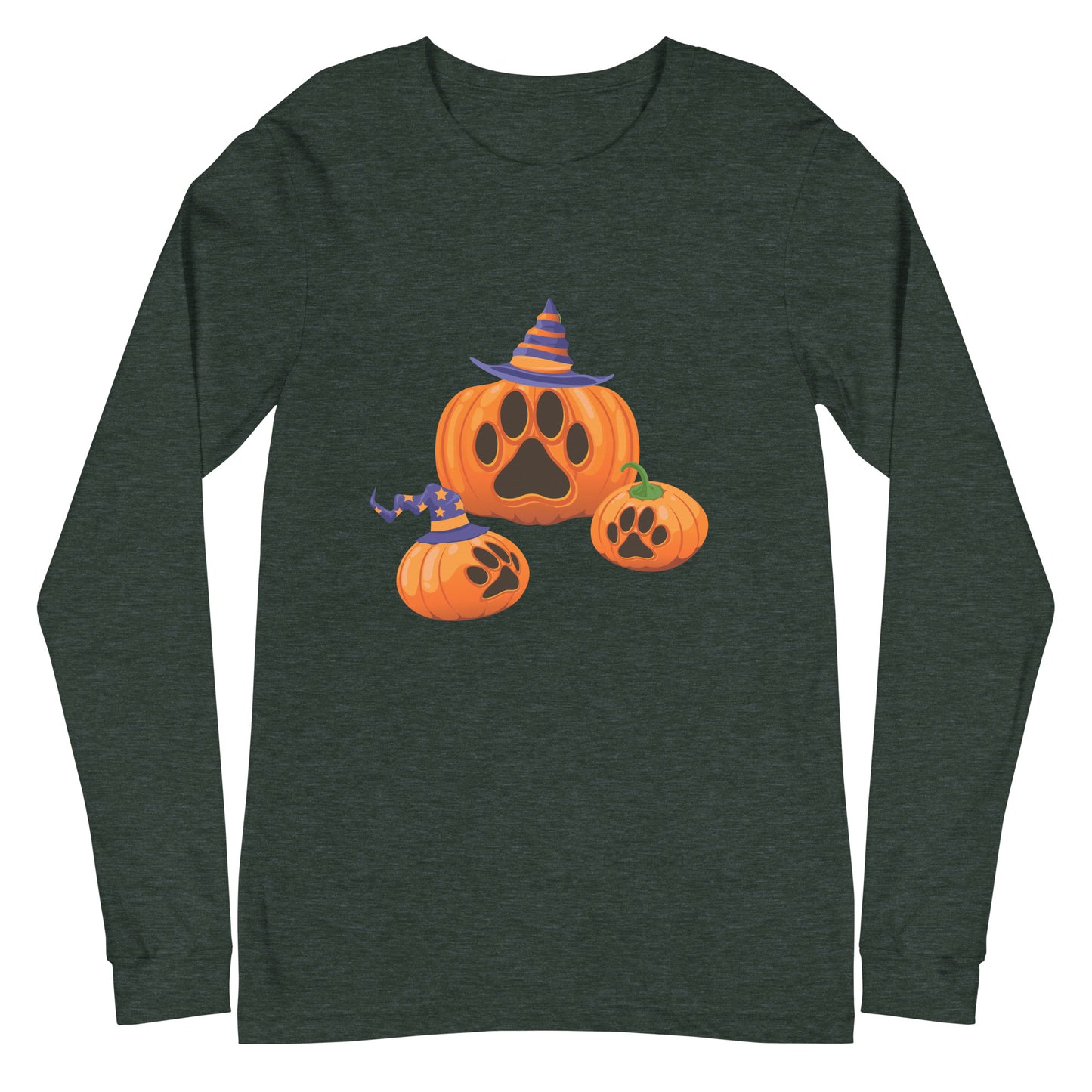 Paw Print Pumpkin Woman's Long Sleeve Tee