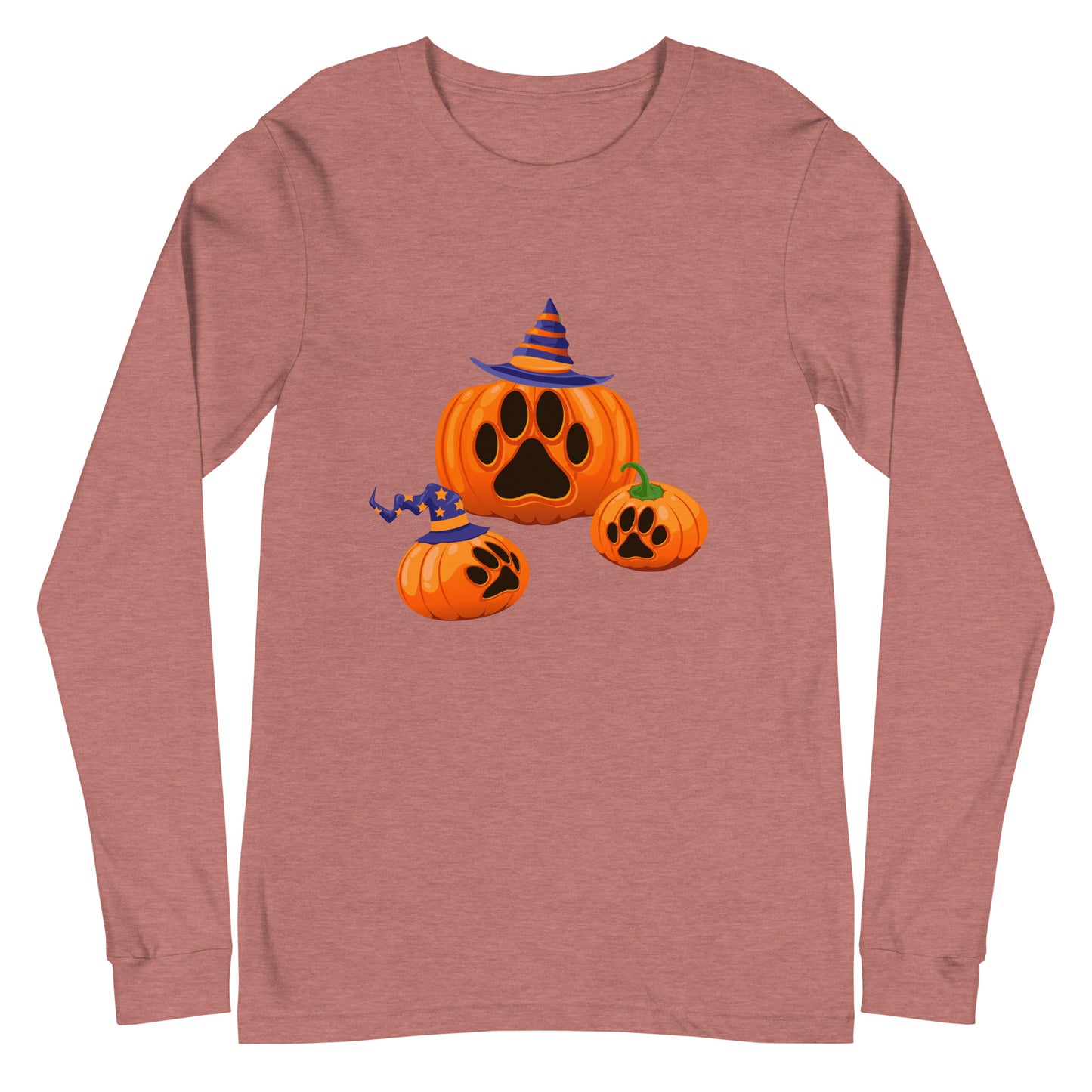 Paw Print Pumpkin Woman's Long Sleeve Tee