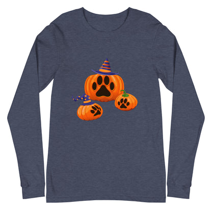 Paw Print Pumpkin Woman's Long Sleeve Tee