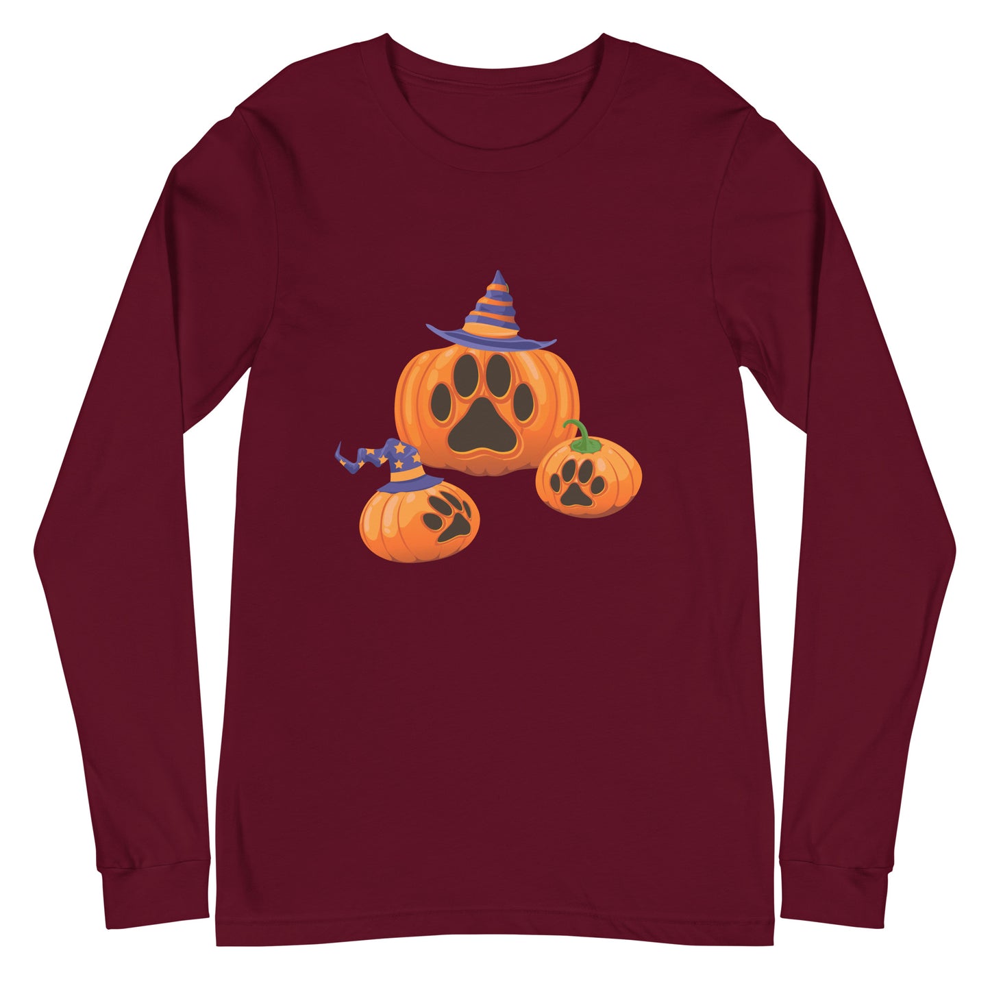 Paw Print Pumpkin Woman's Long Sleeve Tee