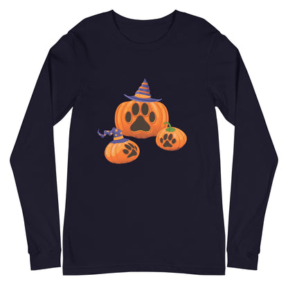 Paw Print Pumpkin Woman's Long Sleeve Tee