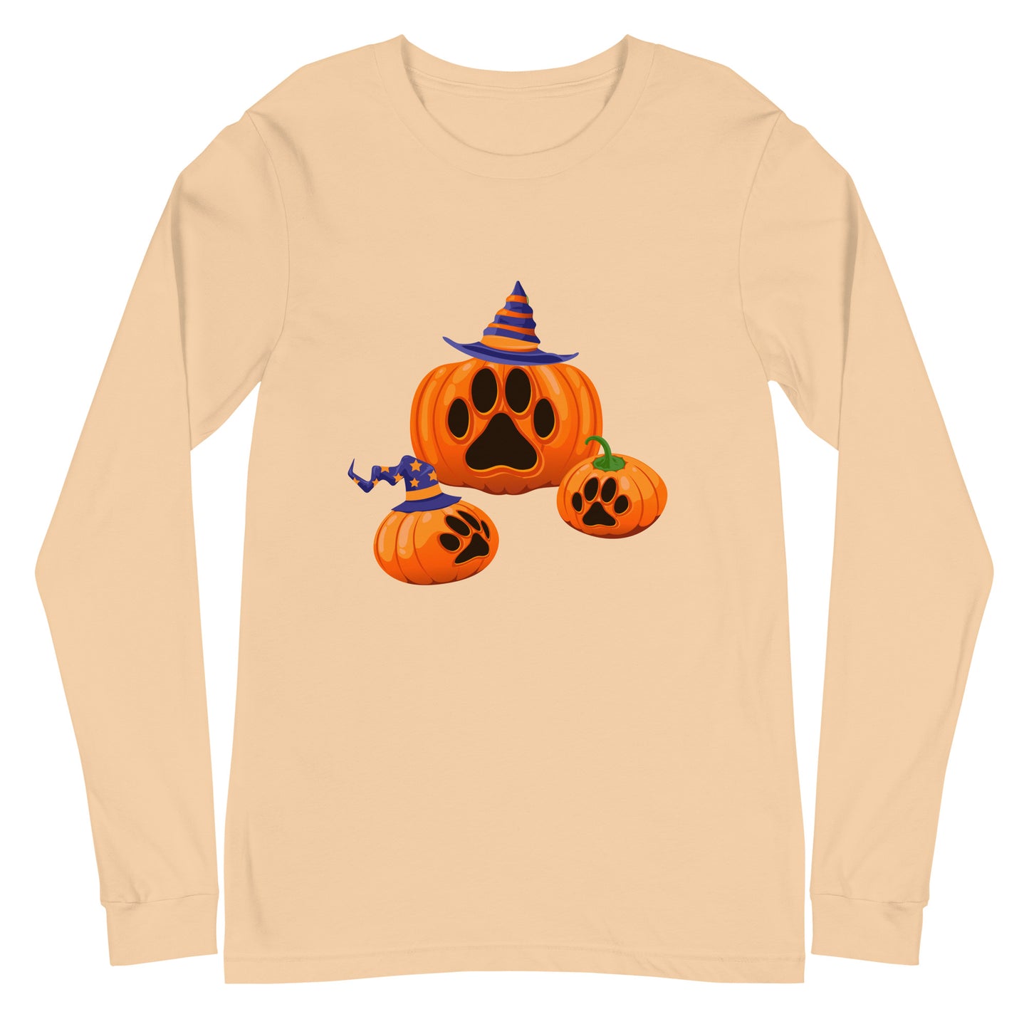 Paw Print Pumpkin Woman's Long Sleeve Tee