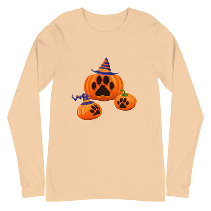 Paw Print Pumpkin Woman's Long Sleeve Tee